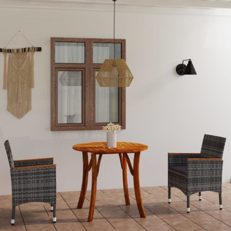 Juego de comedor de jardín de 3 piezas gris de vidaXL, Conjuntos de jardín - Ref: Foro24-3071739, Precio: 289,76 €, Descuento: %