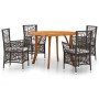 Brown 5-piece garden dining set by vidaXL, Garden sets - Ref: Foro24-3071812, Price: 763,82 €, Discount: %