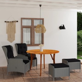 Juego de comedor para jardín de 5 piezas gris oscuro de vidaXL, Conjuntos de jardín - Ref: Foro24-3071842, Precio: 1,00 €, De...