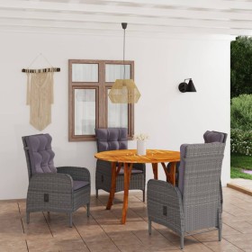 Juego de comedor para jardín 5 piezas gris de vidaXL, Conjuntos de jardín - Ref: Foro24-3071807, Precio: 1,00 €, Descuento: %