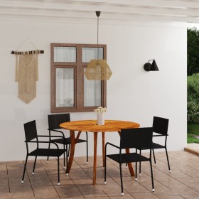 Juego de comedor para jardín de 5 piezas negro de vidaXL, Conjuntos de jardín - Ref: Foro24-3071834, Precio: 376,14 €, Descue...