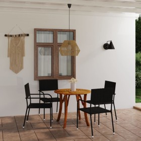 Black 5-Piece Garden Dining Set by vidaXL, Garden sets - Ref: Foro24-3071786, Price: 279,99 €, Discount: %