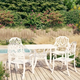 Bistro table and chairs 5 pieces white cast aluminum by vidaXL, Garden sets - Ref: Foro24-3070606, Price: 879,56 €, Discount: %