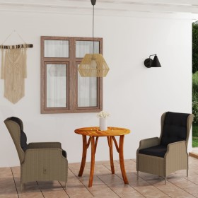 Dark Brown 3-Piece Garden Dining Set by vidaXL, Garden sets - Ref: Foro24-3071796, Price: 663,99 €, Discount: %