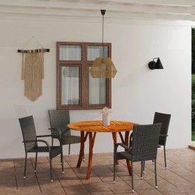 Juego de comedor para jardín 5 piezas gris de vidaXL, Conjuntos de jardín - Ref: Foro24-3071811, Precio: 408,99 €, Descuento: %