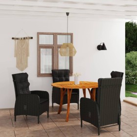 Black 5-Piece Garden Dining Set by vidaXL, Garden sets - Ref: Foro24-3071808, Price: 872,99 €, Discount: %