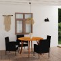 Juego de comedor para jardín de 5 piezas negro de vidaXL, Conjuntos de jardín - Ref: Foro24-3071836, Precio: 424,06 €, Descue...