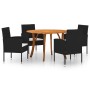 Black 5-Piece Garden Dining Set by vidaXL, Garden sets - Ref: Foro24-3071836, Price: 424,06 €, Discount: %