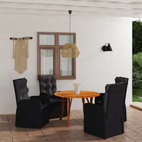 Juego de comedor para jardín 5 piezas negro de vidaXL, Conjuntos de jardín - Ref: Foro24-3071825, Precio: 919,75 €, Descuento: %