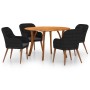 Juego de comedor para jardín 5 piezas negro de vidaXL, Conjuntos de jardín - Ref: Foro24-3071832, Precio: 625,06 €, Descuento: %