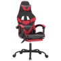 Silla gaming con reposapiés cuero sintético negro rojo de vidaXL, Sillones para videojuegos - Ref: Foro24-3143855, Precio: 12...