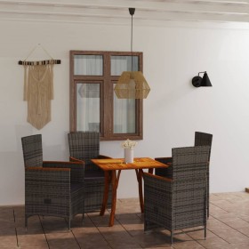 Juego de comedor para jardín de 5 piezas gris de vidaXL, Conjuntos de jardín - Ref: Foro24-3071895, Precio: 616,99 €, Descuen...