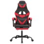 Silla gaming con reposapiés cuero sintético negro rojo de vidaXL, Sillones para videojuegos - Ref: Foro24-3143855, Precio: 12...