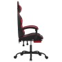 Silla gaming con reposapiés cuero sintético negro rojo de vidaXL, Sillones para videojuegos - Ref: Foro24-3143855, Precio: 12...