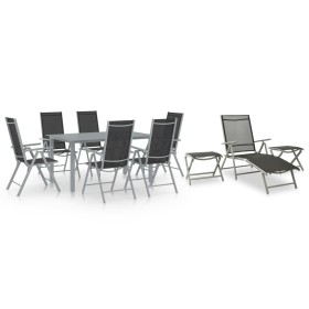 Garden dining set 10 pieces black and silver by vidaXL, Garden sets - Ref: Foro24-3070646, Price: 565,31 €, Discount: %