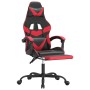 Silla gaming con reposapiés cuero sintético negro rojo de vidaXL, Sillones para videojuegos - Ref: Foro24-3143855, Precio: 12...