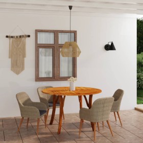 Brown 5-piece garden dining set by vidaXL, Garden sets - Ref: Foro24-3071833, Price: 743,74 €, Discount: %