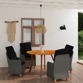 Juego de comedor para jardín de 5 piezas gris oscuro de vidaXL, Conjuntos de jardín - Ref: Foro24-3071846, Precio: 770,99 €, ...