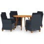 Juego de comedor para jardín de 5 piezas gris oscuro de vidaXL, Conjuntos de jardín - Ref: Foro24-3071846, Precio: 770,31 €, ...