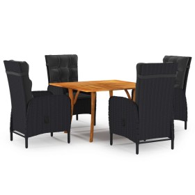 Black 5-Piece Garden Dining Set by vidaXL, Garden sets - Ref: Foro24-3071942, Price: 873,38 €, Discount: %