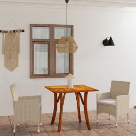 Juego de comedor para jardín 3 piezas beige de vidaXL, Conjuntos de jardín - Ref: Foro24-3071851, Precio: 256,99 €, Descuento: %