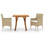 Beige 3-piece garden dining set by vidaXL, Garden sets - Ref: Foro24-3071851, Price: 256,58 €, Discount: %