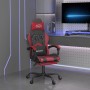 Silla gaming con reposapiés cuero sintético negro rojo tinto de vidaXL, Sillones para videojuegos - Ref: Foro24-3143909, Prec...