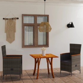 Juego de comedor de jardín de 3 piezas gris de vidaXL, Conjuntos de jardín - Ref: Foro24-3071889, Precio: 388,99 €, Descuento: %