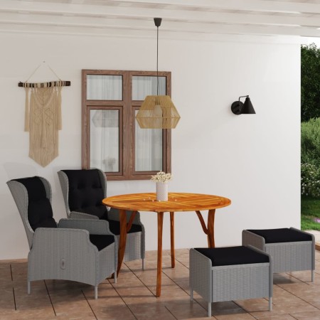 Juego de comedor para jardín de 5 piezas gris claro de vidaXL, Conjuntos de jardín - Ref: Foro24-3071843, Precio: 1,00 €, Des...