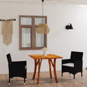 Juego de comedor de jardín 3 piezas negro de vidaXL, Conjuntos de jardín - Ref: Foro24-3071849, Precio: 259,33 €, Descuento: %