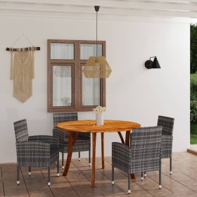 Juego de comedor para jardín 5 piezas gris antracita de vidaXL, Conjuntos de jardín - Ref: Foro24-3071837, Precio: 450,99 €, ...