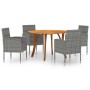 Juego de comedor para jardín 5 piezas gris antracita de vidaXL, Conjuntos de jardín - Ref: Foro24-3071837, Precio: 450,24 €, ...