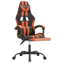 Gaming-Stuhl mit Fußstütze aus schwarz-orangefarbenem Kunstleder von vidaXL, Gaming-Stühle - Ref: Foro24-3143836, Preis: 123,...