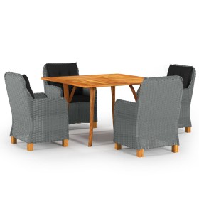 Juego de comedor para jardín de 5 piezas gris claro de vidaXL, Conjuntos de jardín - Ref: Foro24-3071982, Precio: 796,99 €, D...