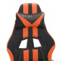 Silla gaming con reposapiés cuero sintético negro naranja de vidaXL, Sillones para videojuegos - Ref: Foro24-3143836, Precio:...