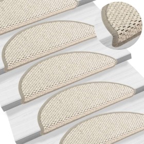 Self-adhesive sisal stair mat 15 pcs beige 56x17x3 cm by vidaXL, Stair mats - Ref: Foro24-326858, Price: 73,99 €, Discount: %