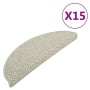 Alfombrilla autoadhesiva escalera sisal 15 uds gris 56x17x3 cm de vidaXL, Alfombrillas para escalones - Ref: Foro24-326863, P...