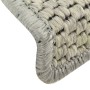 Alfombrilla autoadhesiva escalera sisal 15 uds gris 56x17x3 cm de vidaXL, Alfombrillas para escalones - Ref: Foro24-326863, P...