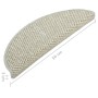 Alfombrilla autoadhesiva escalera sisal 15 uds gris 56x17x3 cm de vidaXL, Alfombrillas para escalones - Ref: Foro24-326863, P...