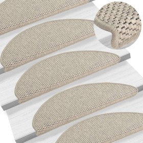 Self-adhesive sisal stair mat 15 units taupe 65x21x4cm by vidaXL, Stair mats - Ref: Foro24-326871, Price: 87,59 €, Discount: %