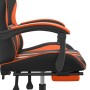 Gaming-Stuhl mit Fußstütze aus schwarz-orangefarbenem Kunstleder von vidaXL, Gaming-Stühle - Ref: Foro24-3143836, Preis: 123,...