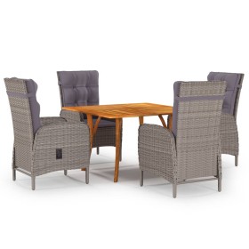 Juego de comedor para jardín 5 piezas gris de vidaXL, Conjuntos de jardín - Ref: Foro24-3071941, Precio: 1,00 €, Descuento: %