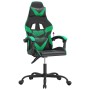 Black and green synthetic leather gaming chair by vidaXL, Gaming chairs - Ref: Foro24-3143845, Price: 111,70 €, Discount: %