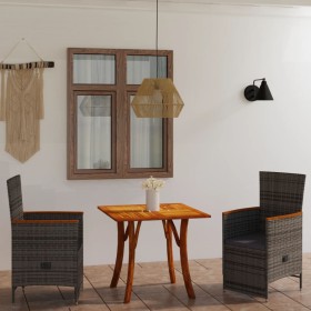 Juego de comedor de jardín de 3 piezas gris de vidaXL, Conjuntos de jardín - Ref: Foro24-3071886, Precio: 390,99 €, Descuento: %