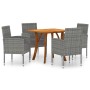 Juego de comedor para jardín 5 piezas gris antracita de vidaXL, Conjuntos de jardín - Ref: Foro24-3071917, Precio: 342,09 €, ...