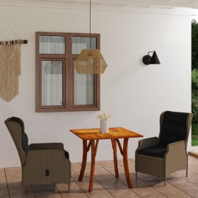 Juego de comedor para jardín de 3 piezas marrón de vidaXL, Conjuntos de jardín - Ref: Foro24-3071921, Precio: 641,06 €, Descu...