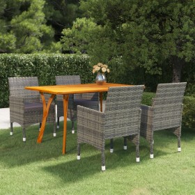 Juego de comedor para jardín de 5 piezas gris de vidaXL, Conjuntos de jardín - Ref: Foro24-3072112, Precio: 528,02 €, Descuen...