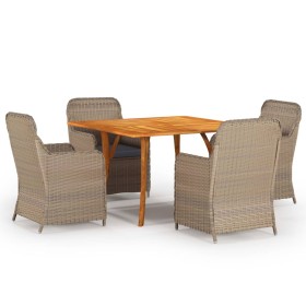 Brown 5-piece garden dining set by vidaXL, Garden sets - Ref: Foro24-3071963, Price: 726,77 €, Discount: %