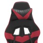 Silla gaming con reposapiés cuero sintético negro rojo tinto de vidaXL, Sillones para videojuegos - Ref: Foro24-3143861, Prec...