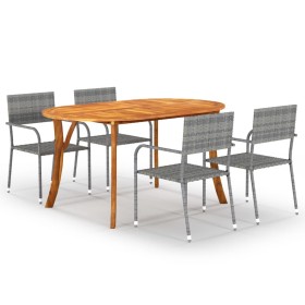 Juego de comedor de jardín 5 piezas gris antracita de vidaXL, Conjuntos de jardín - Ref: Foro24-3072038, Precio: 342,99 €, De...